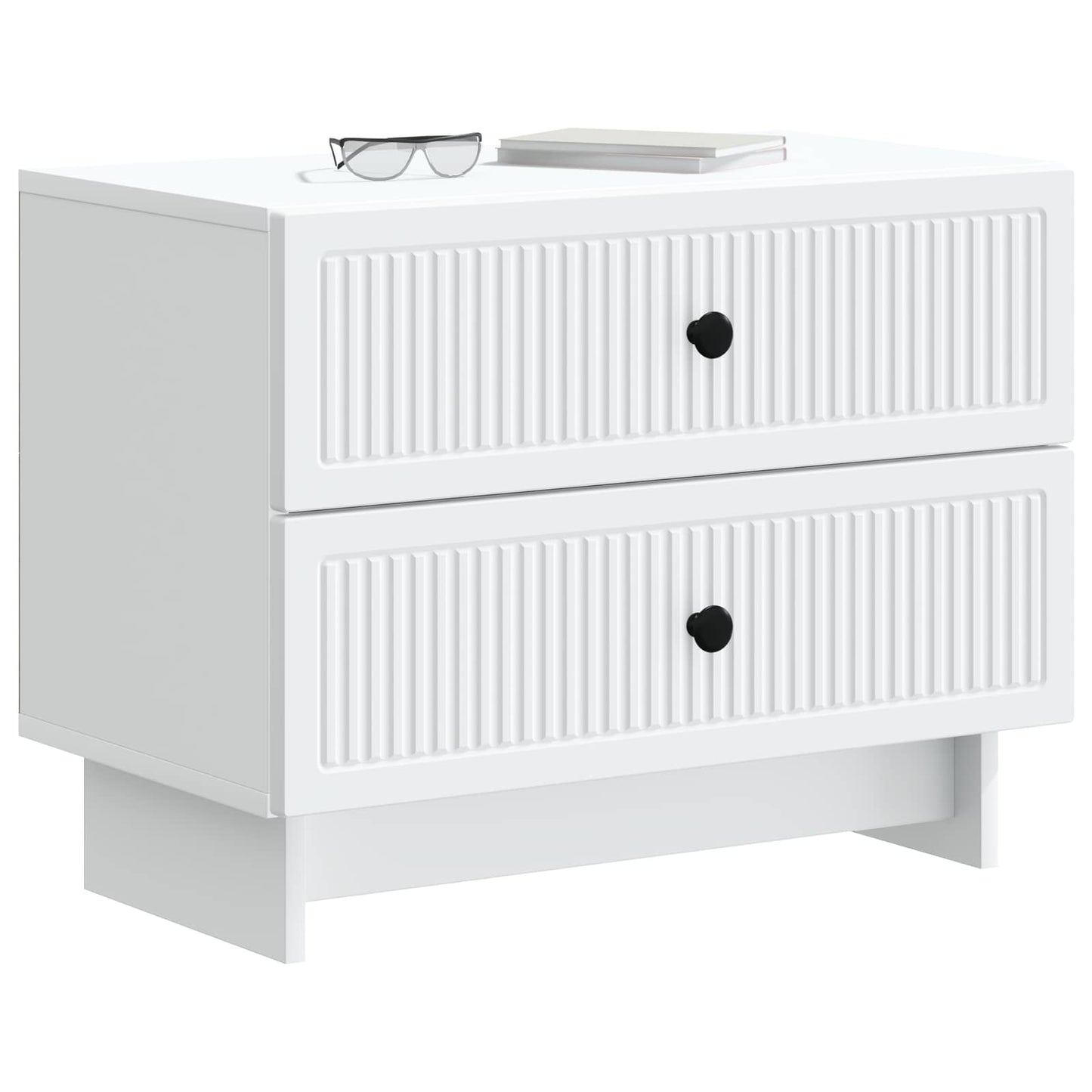 vidaXL Bedside Cabinet White 62 x 34.5 x 47.5 cm Engineered Wood 3