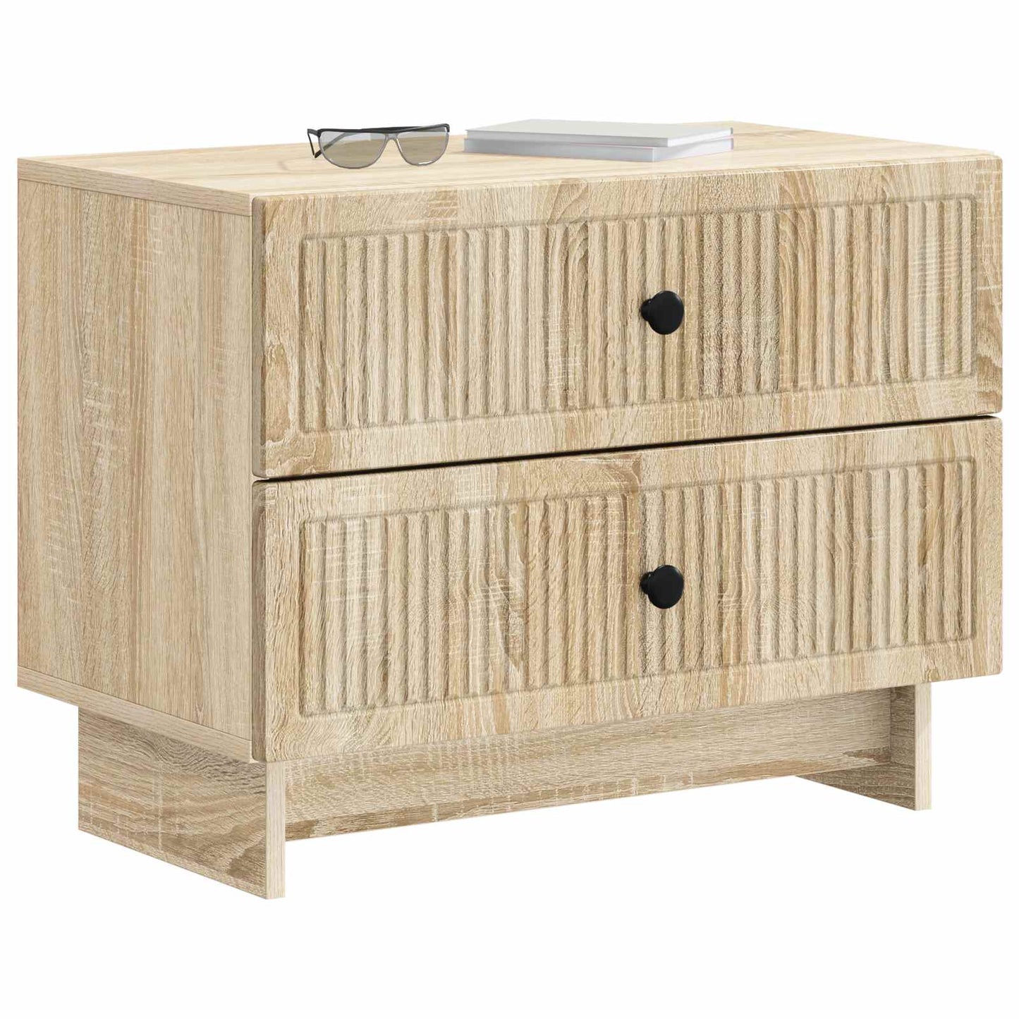 vidaXL Bedside Cabinet Sonoma Oak 62 x 34.5 x 47.5 cm Engineered Wood 3