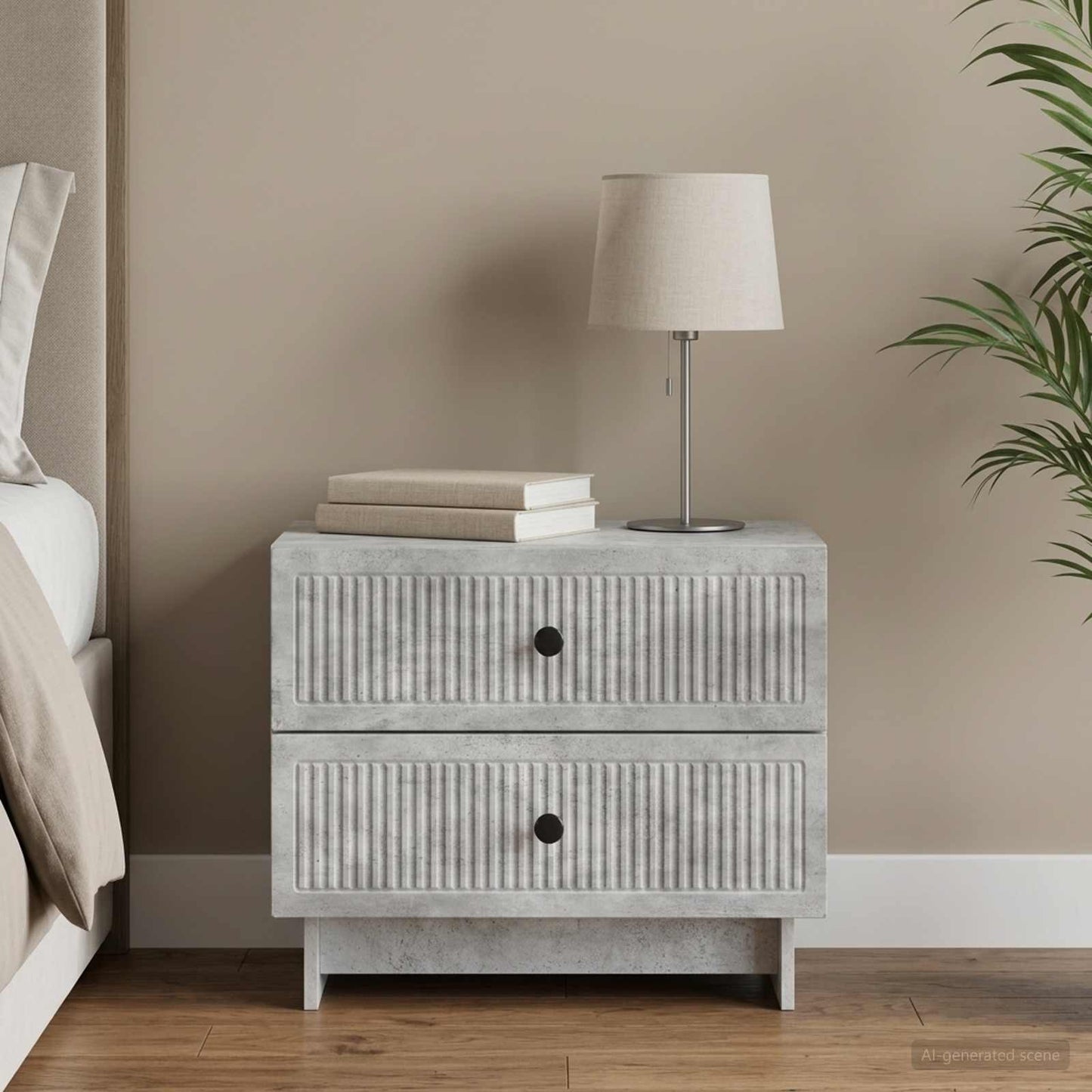 vidaXL Bedside Cabinet Concrete Grey 62 x 34.5 x 47.5 cm 1