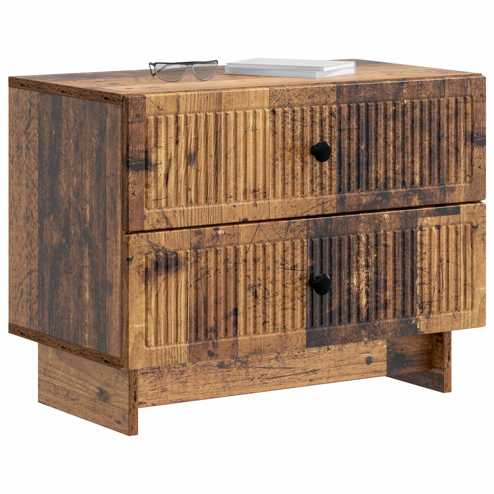 vidaXL Bedside Cabinet Old Wood 62 x 34.5 x 47.5 cm Engineered Wood 3