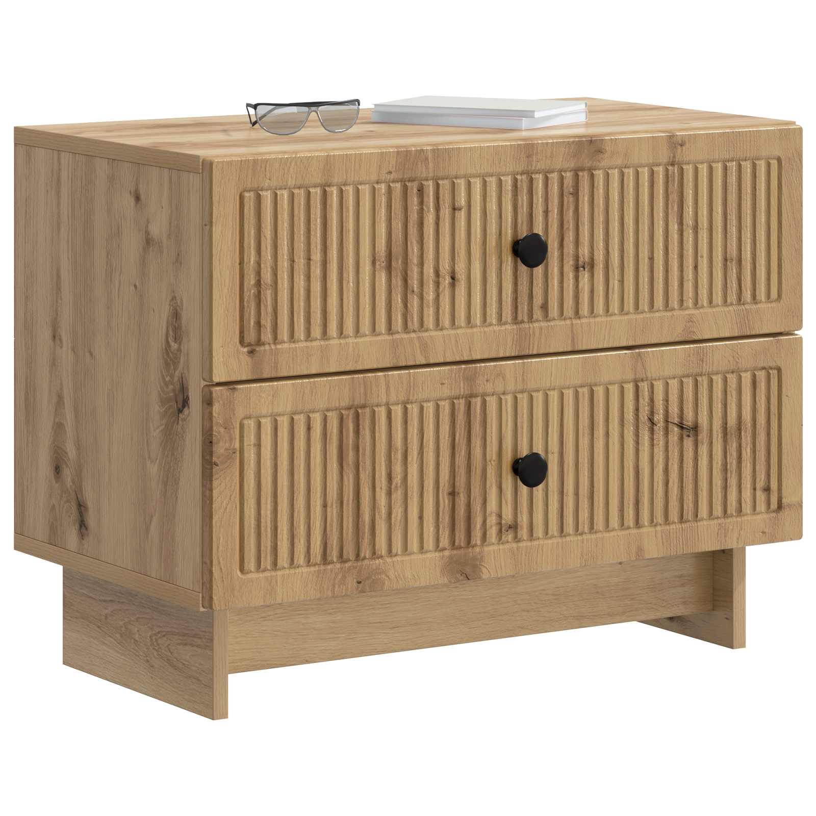 vidaXL Bedside Cabinet Artisan Oak 62 x 34.5 x 47.5 cm Engineered Wood 3