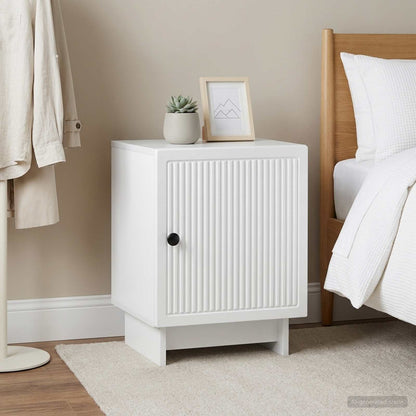Bedside Cabinet 43 x 34.5 x 50 cm Engineered Wood White 2