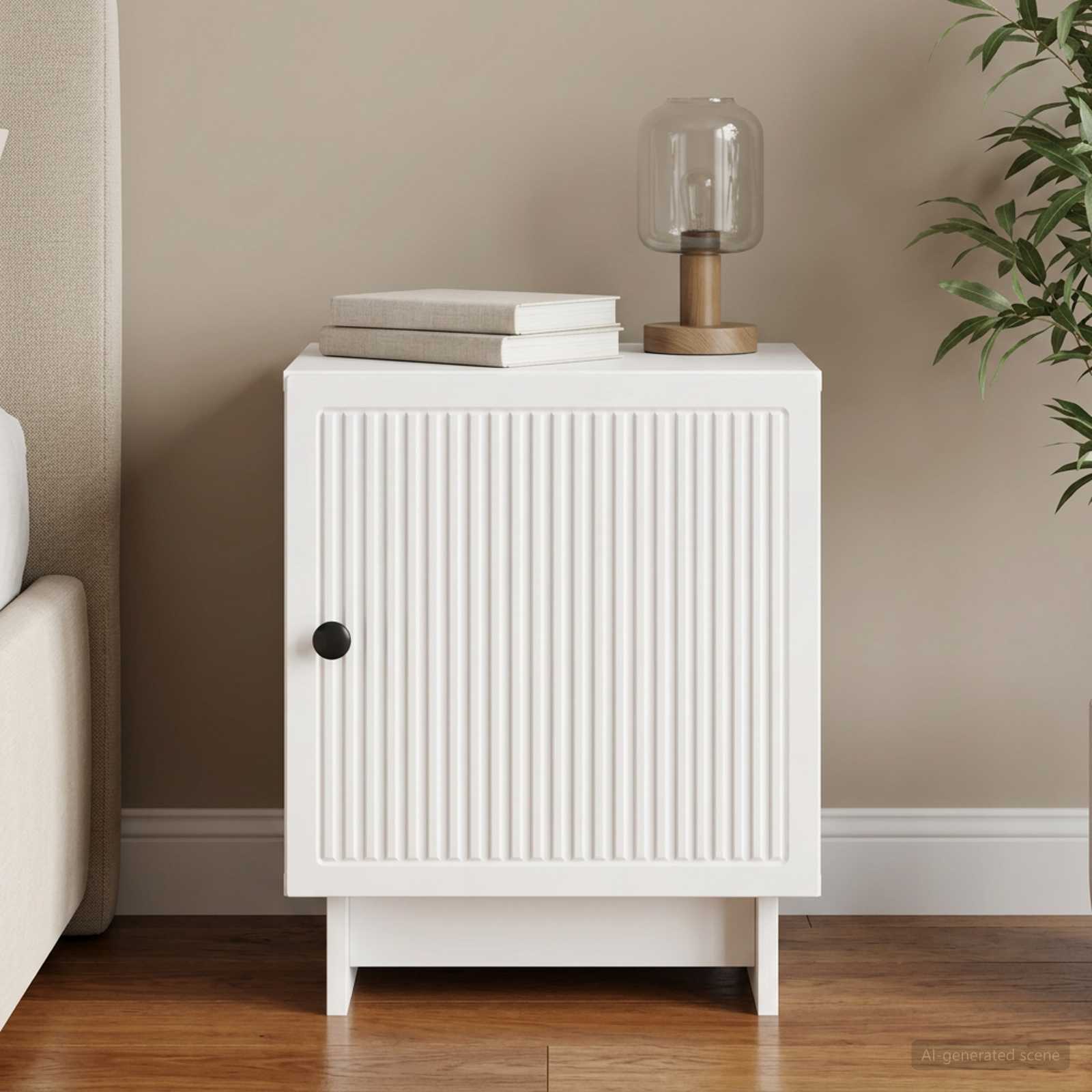 vidaXL Bedside Cabinet High Gloss White 43 x 34.5 x 50 cm 1