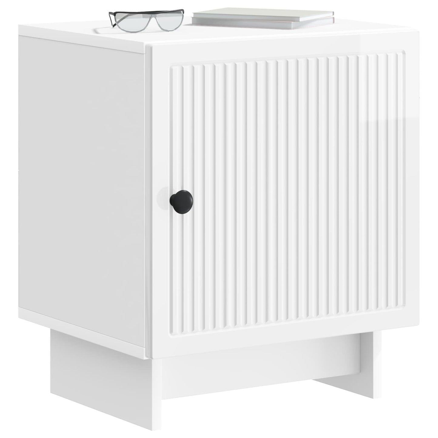 vidaXL Bedside Cabinet High Gloss White 43 x 34.5 x 50 cm 3