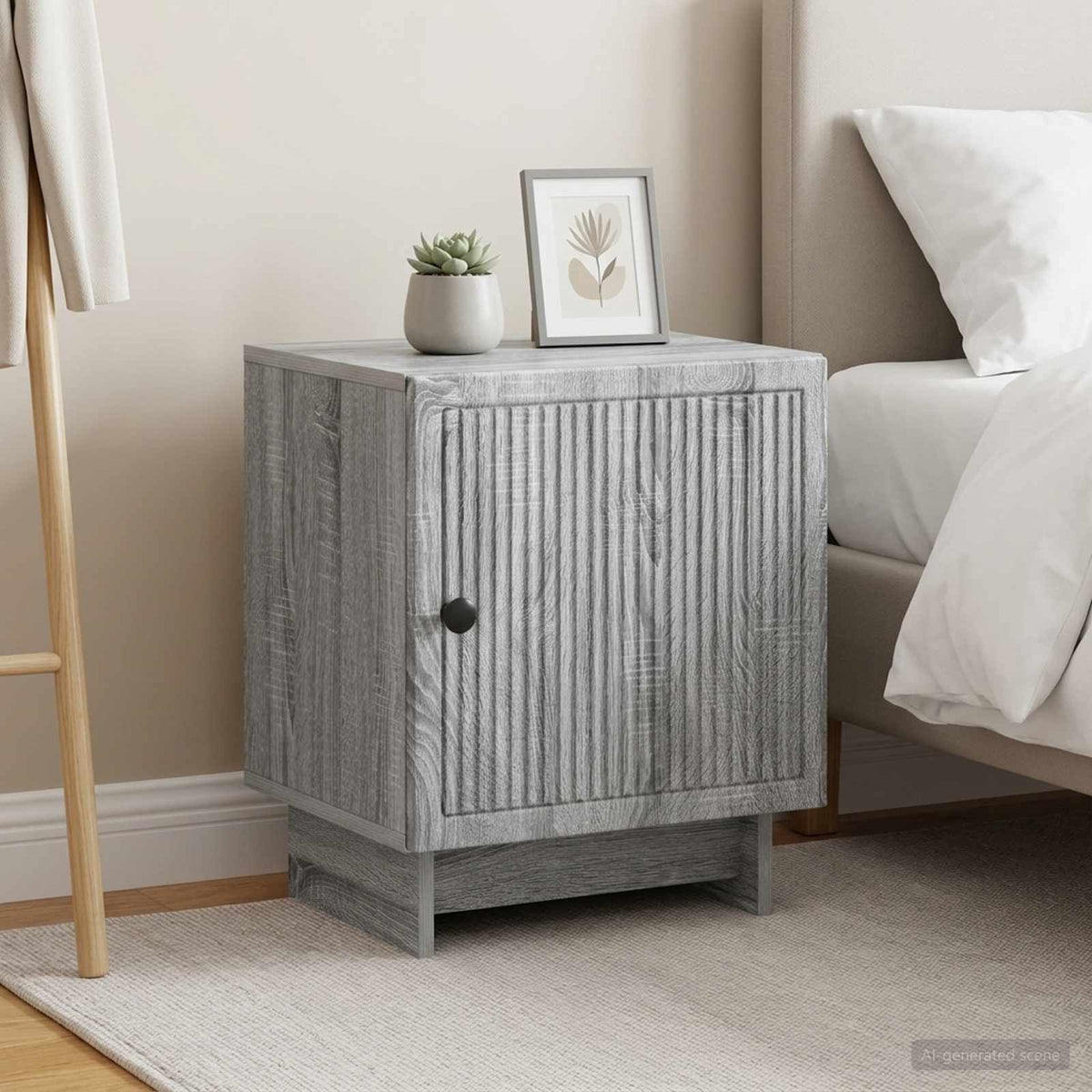 Bedside Cabinet 43 x 34.5 x 50 cm Engineered Wood Grey sonoma 2
