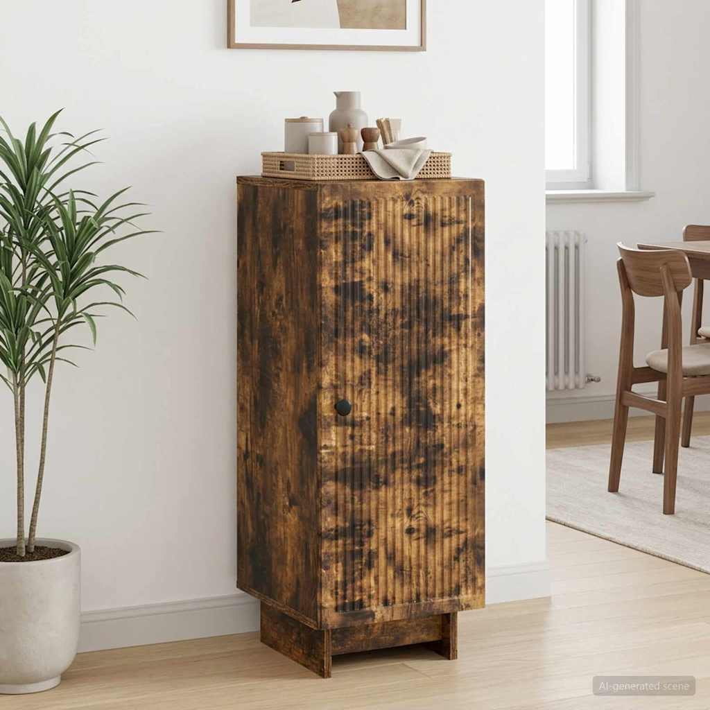 vidaXL Sideboard Smoked Oak 33 x 34.5 x 90 cm Engineered Wood 4