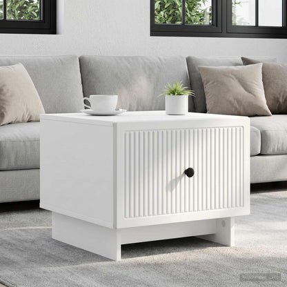 vidaXL Coffee Table with Drawer White 49 x 50 x 40 cm Engineered Wood 1