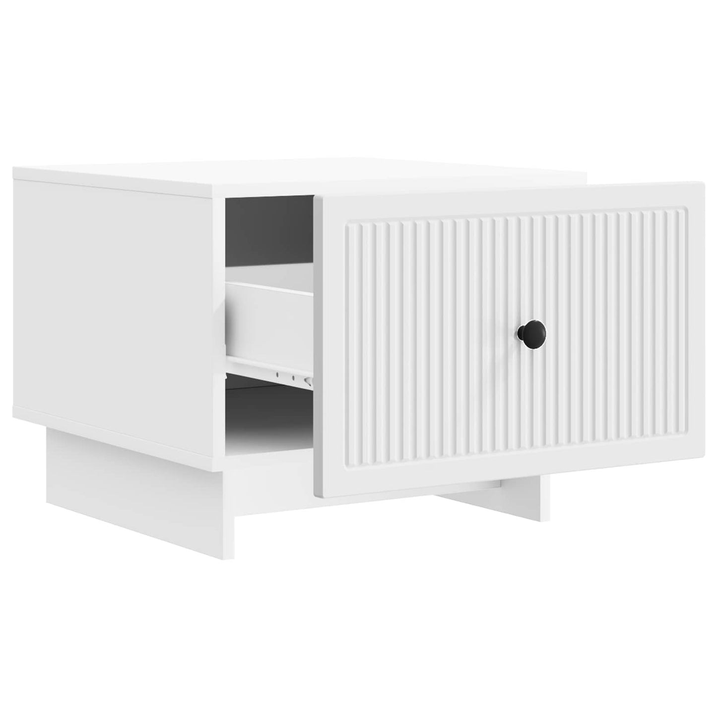 vidaXL Coffee Table with Drawer White 49 x 50 x 40 cm Engineered Wood 4
