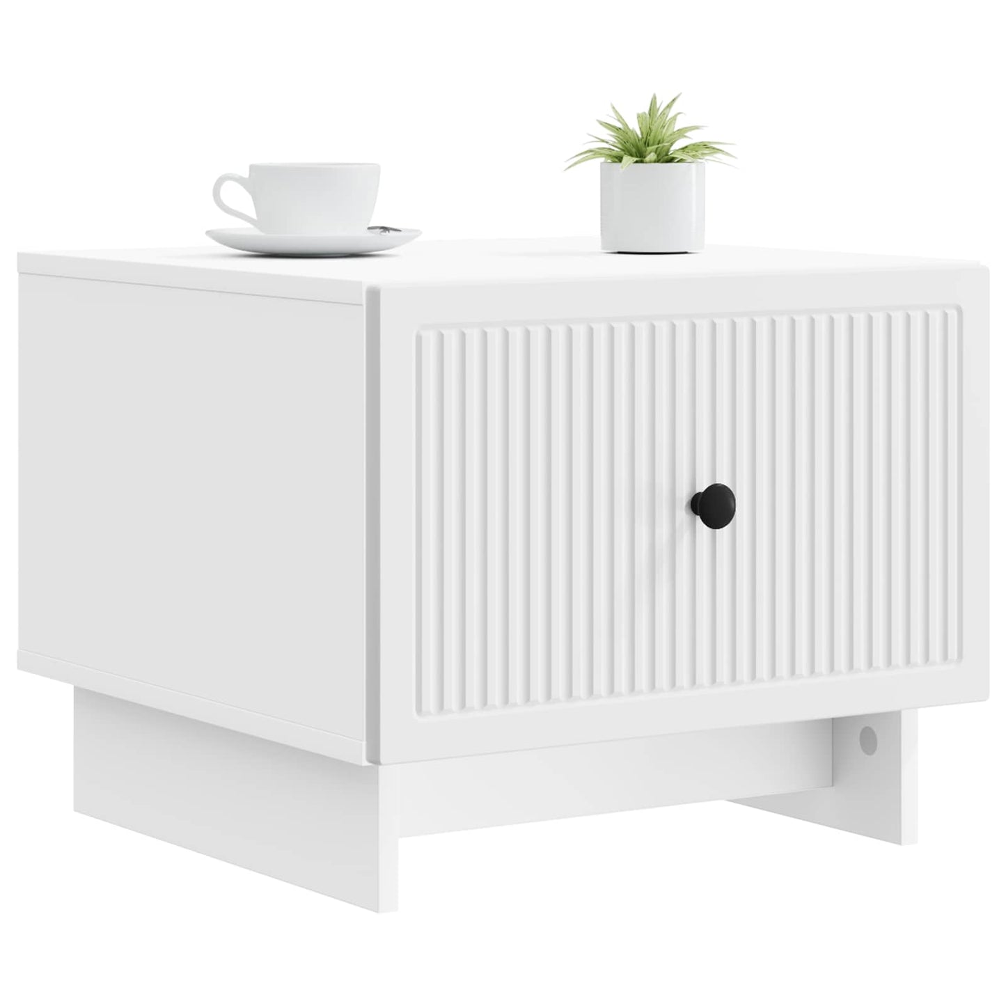 vidaXL Coffee Table with Drawer White 49 x 50 x 40 cm Engineered Wood 3