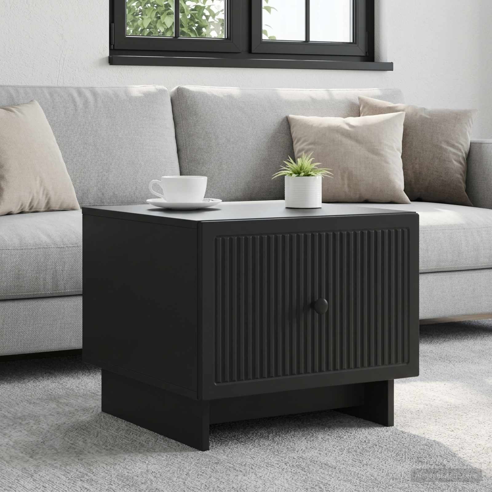 vidaXL Coffee Table Black 49 x 50 x 40 cm Engineered Wood 1
