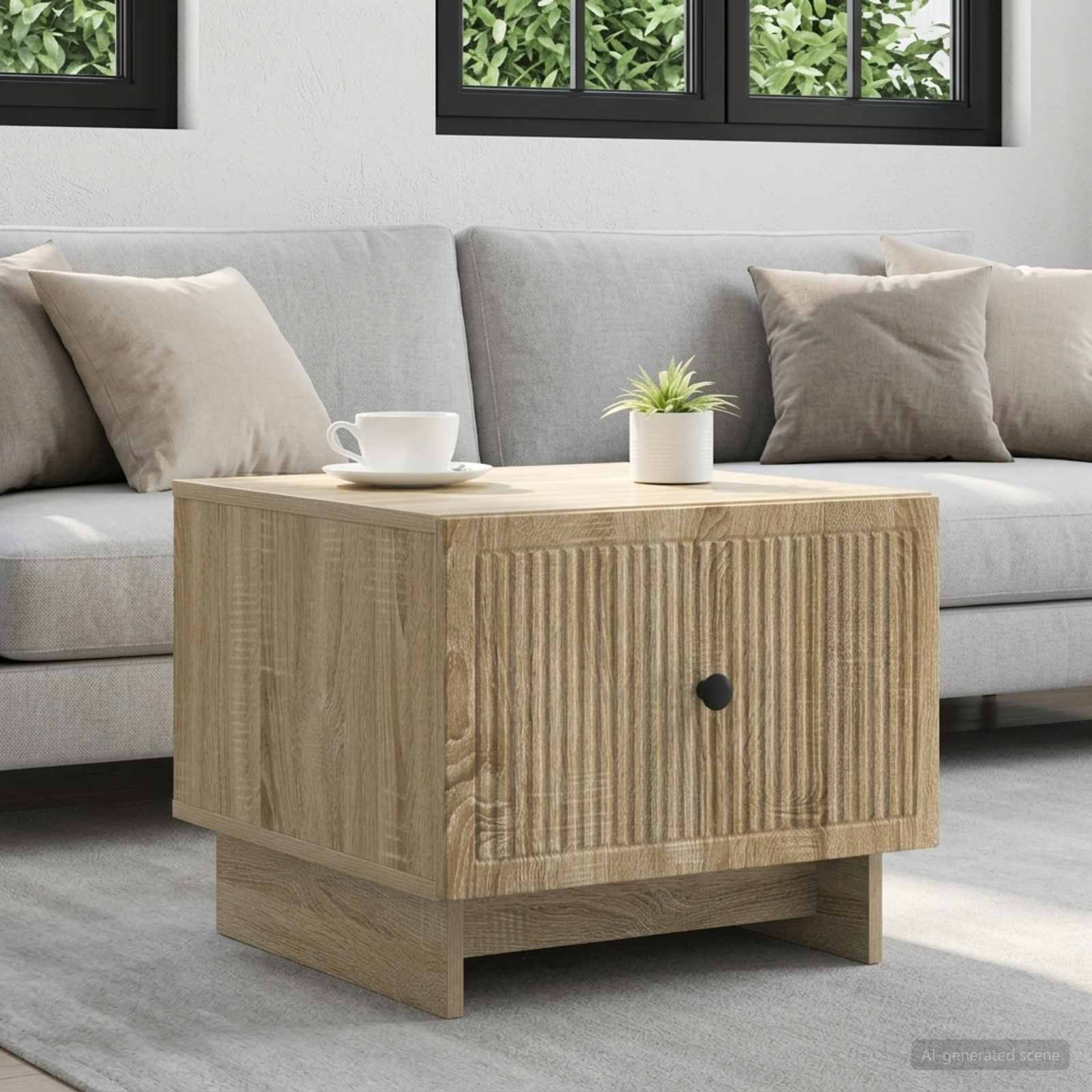 vidaXL Coffee Table Sonoma Oak 49 x 50 x 40 cm Engineered Wood 1