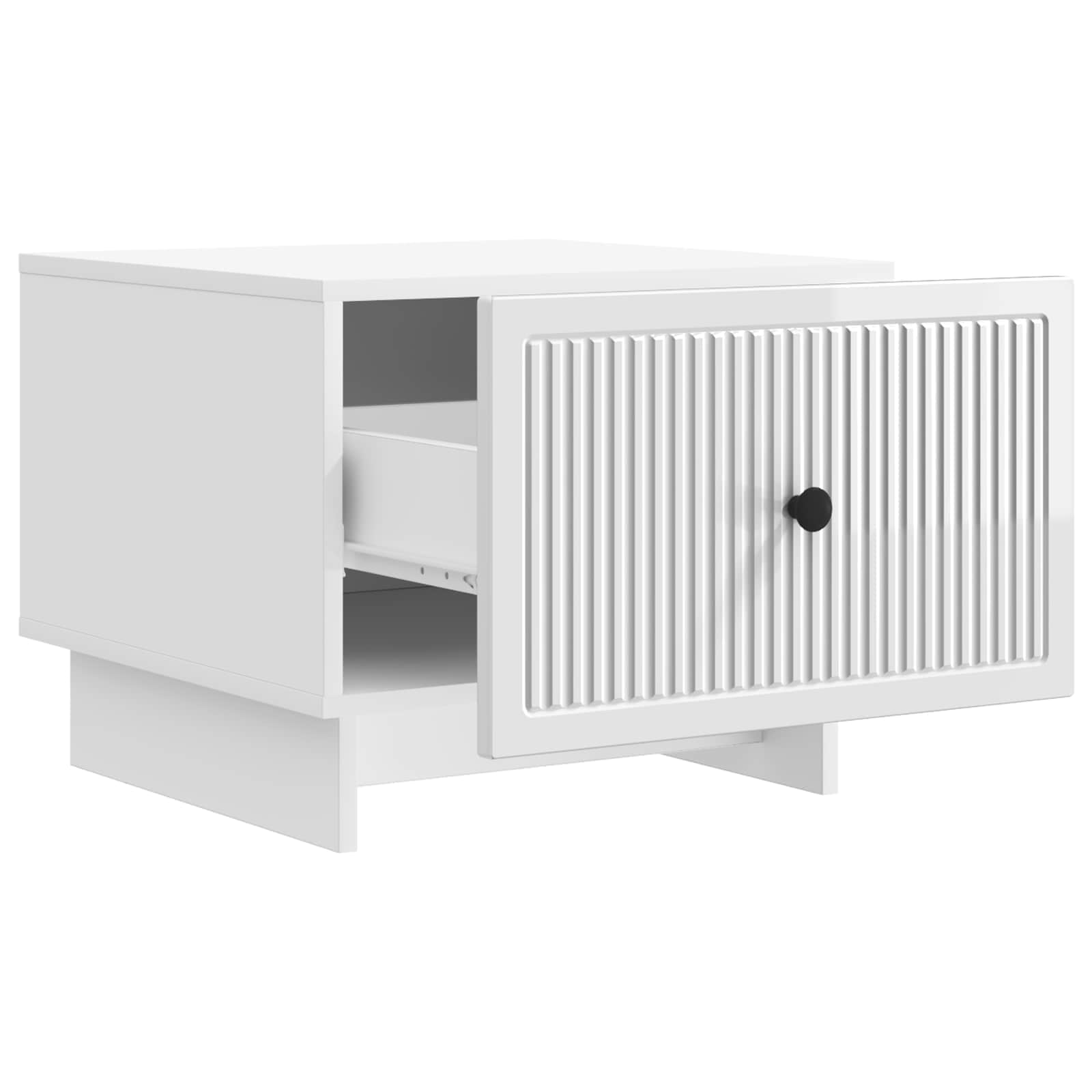 vidaXL Coffee Table High Gloss White 49 x 50 x 40 cm Engineered Wood 4