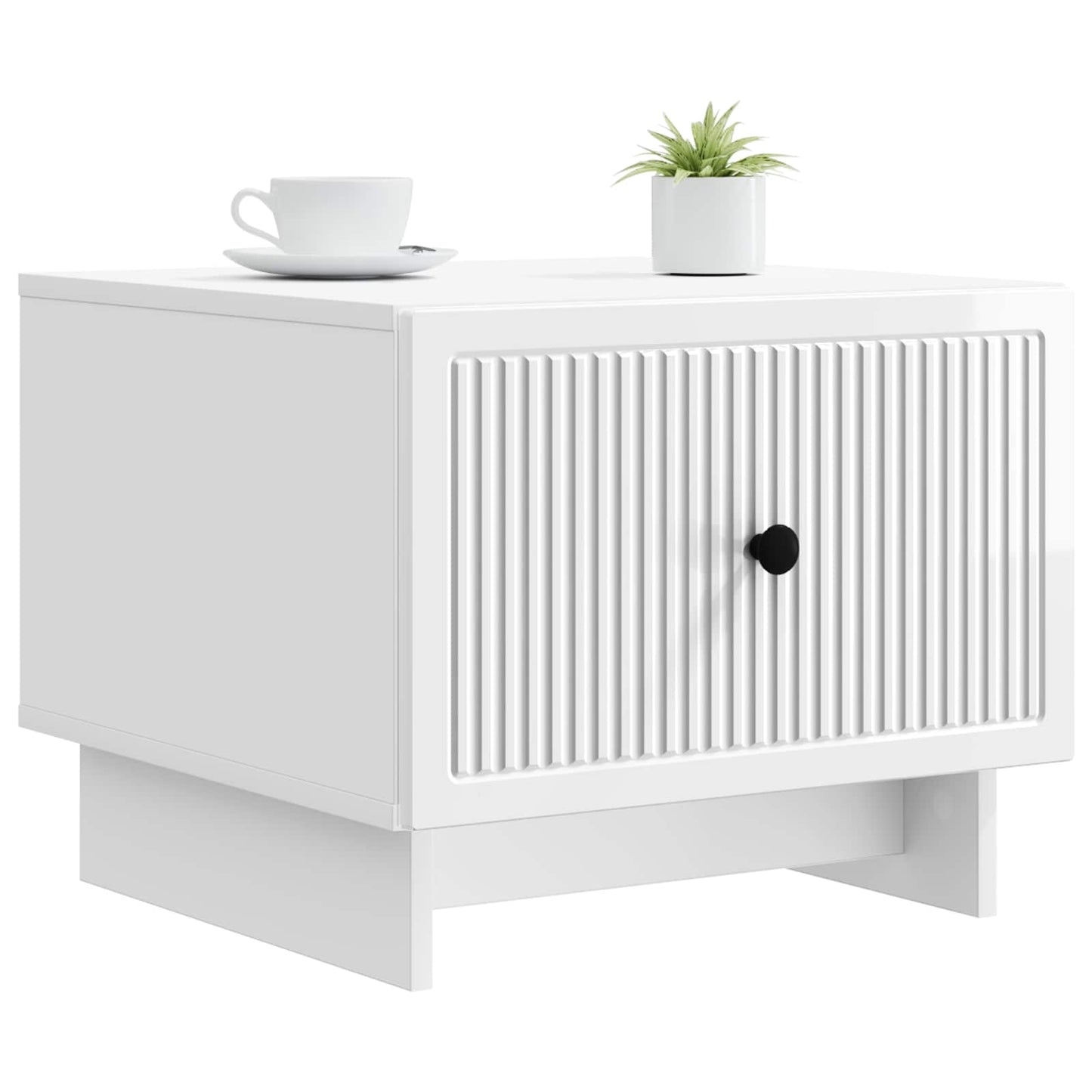 vidaXL Coffee Table High Gloss White 49 x 50 x 40 cm Engineered Wood 3