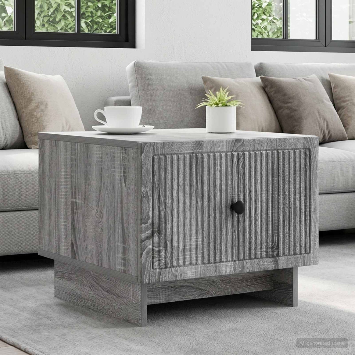 vidaXL Coffee Table Grey Sonoma 49 x 50 x 40 cm Engineered Wood 1