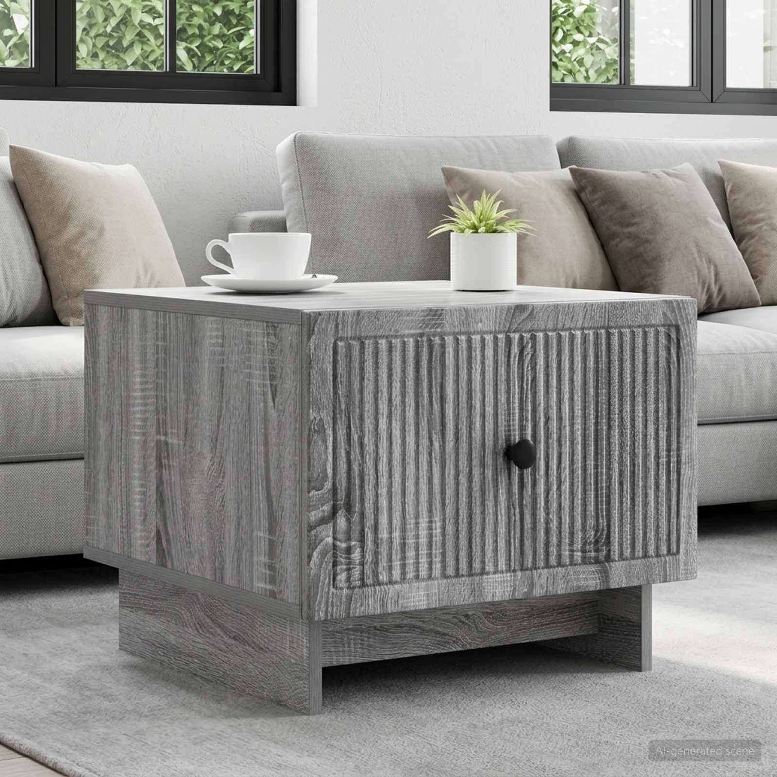 vidaXL Coffee Table Grey Sonoma 49 x 50 x 40 cm Engineered Wood 1