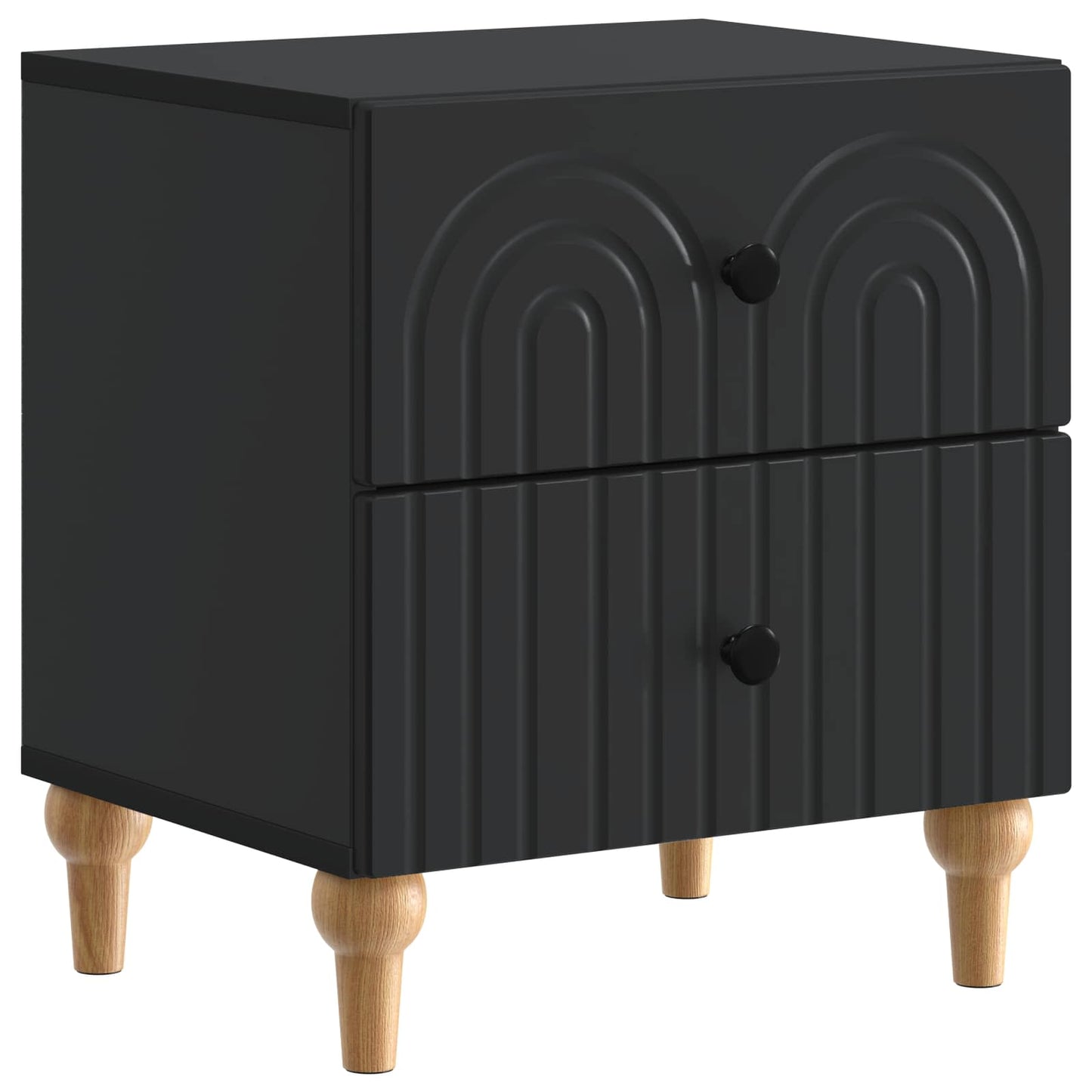 vidaXL Bedside Cabinet Black 43 x 34.5 x 48 cm Engineered Wood 2
