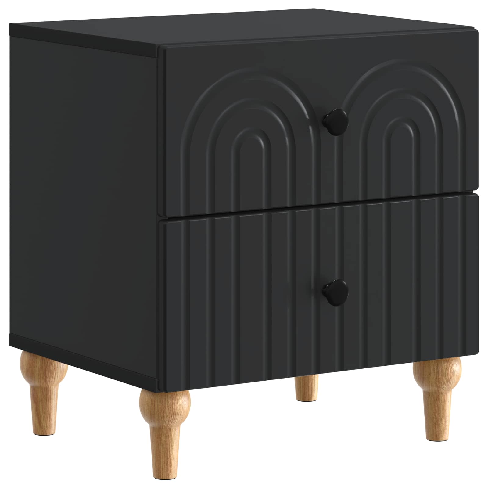 vidaXL Bedside Cabinet Black 43 x 34.5 x 48 cm Engineered Wood 2