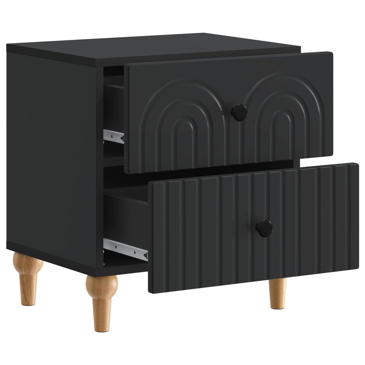 vidaXL Bedside Cabinet Black 43 x 34.5 x 48 cm Engineered Wood 4
