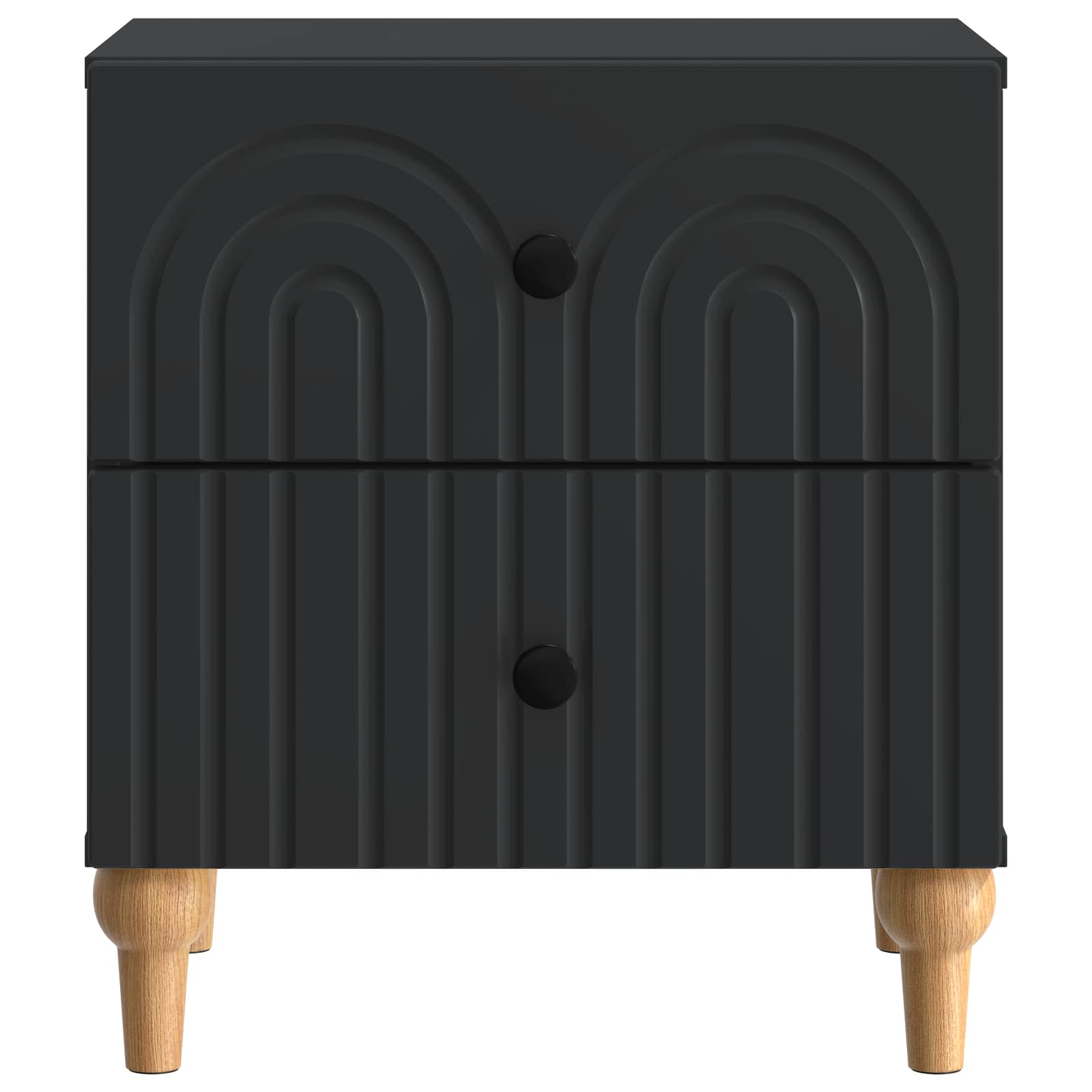 vidaXL Bedside Cabinet Black 43 x 34.5 x 48 cm Engineered Wood 5