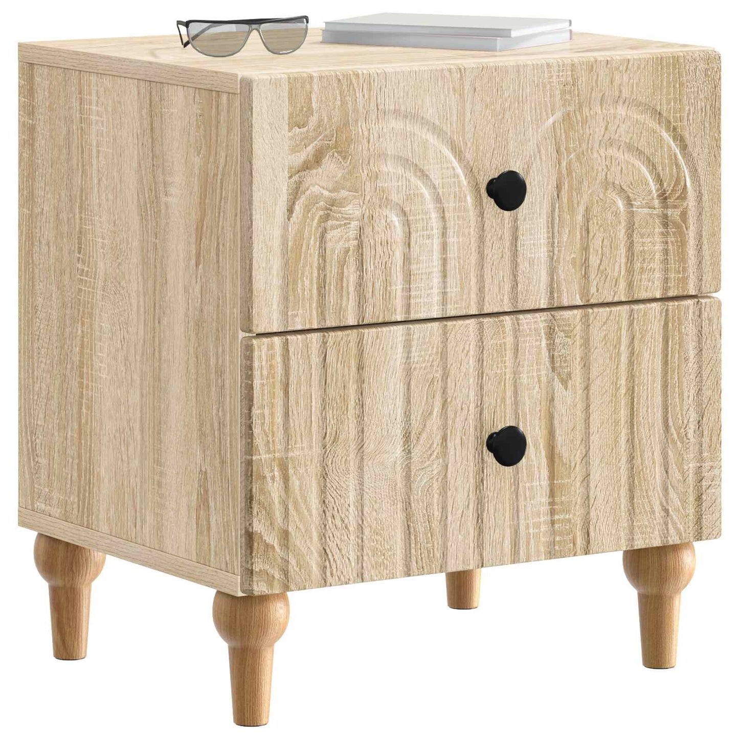 vidaXL Bedside Cabinet Sonoma Oak 43 x 34.5 x 48 cm Engineered Wood 3