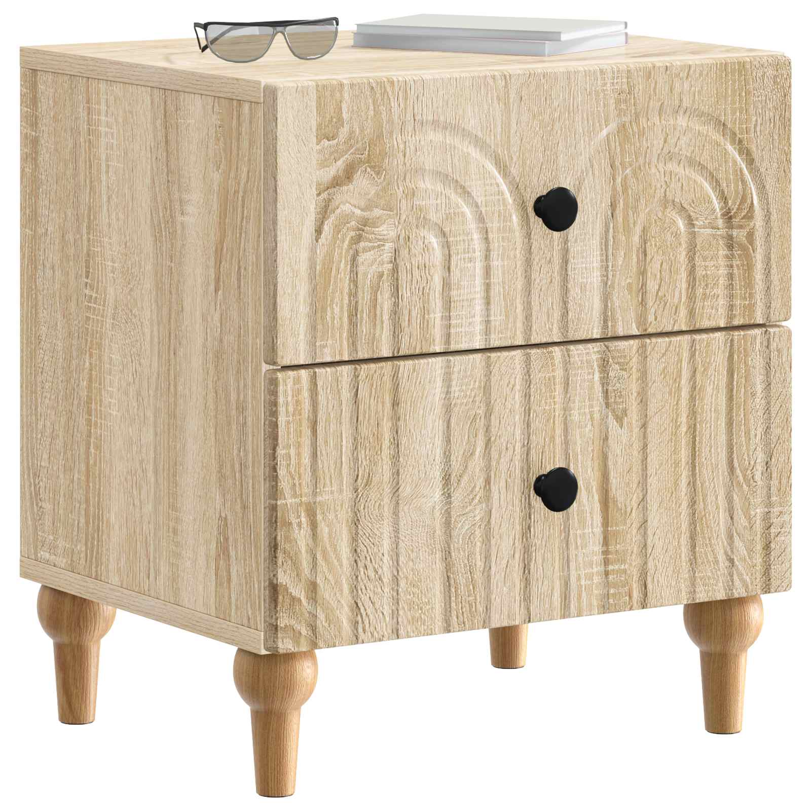 vidaXL Bedside Cabinet Sonoma Oak 43 x 34.5 x 48 cm Engineered Wood 3