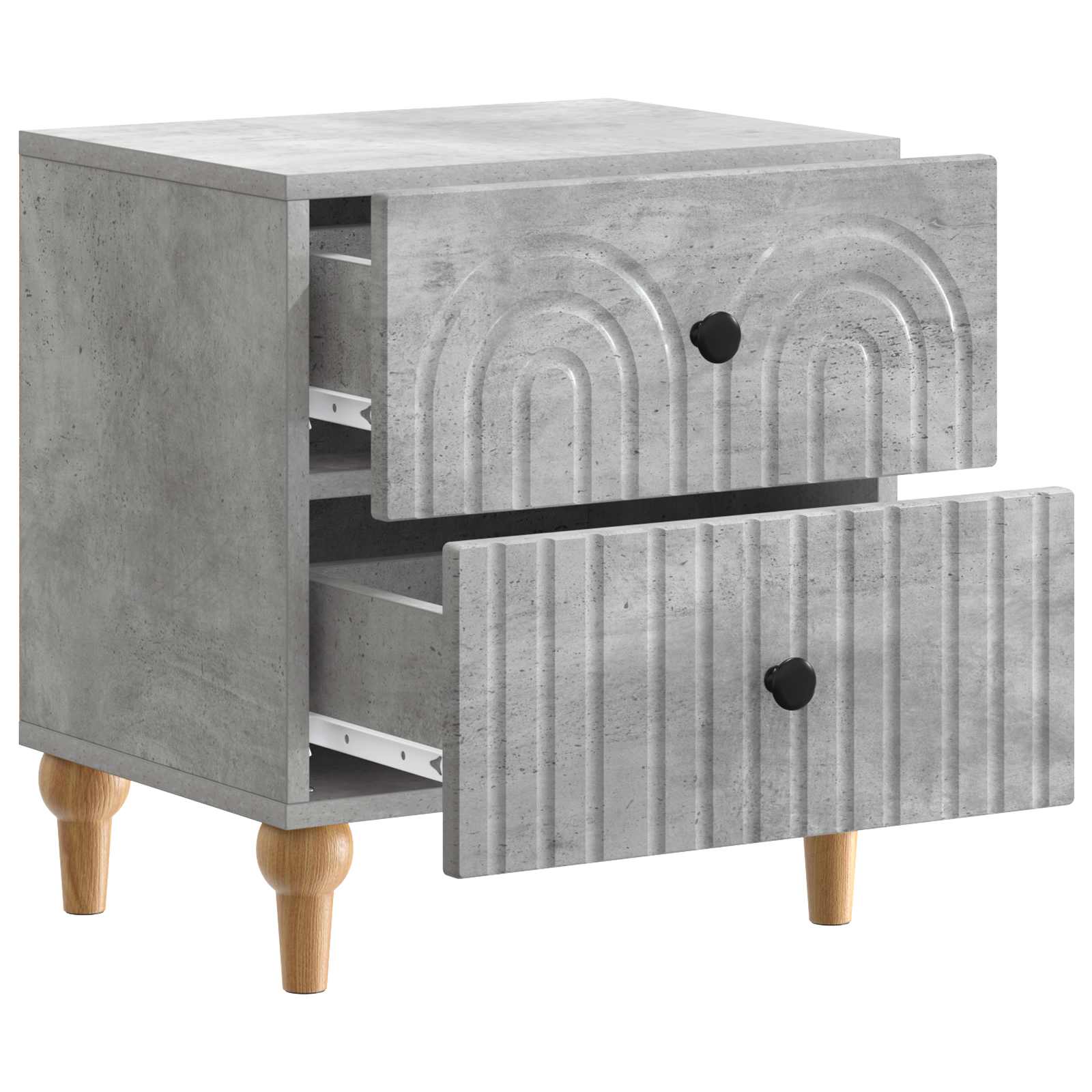 vidaXL Bedside Cabinet Concrete Grey 43 x 34.5 x 48 cm Engineered Wood 4