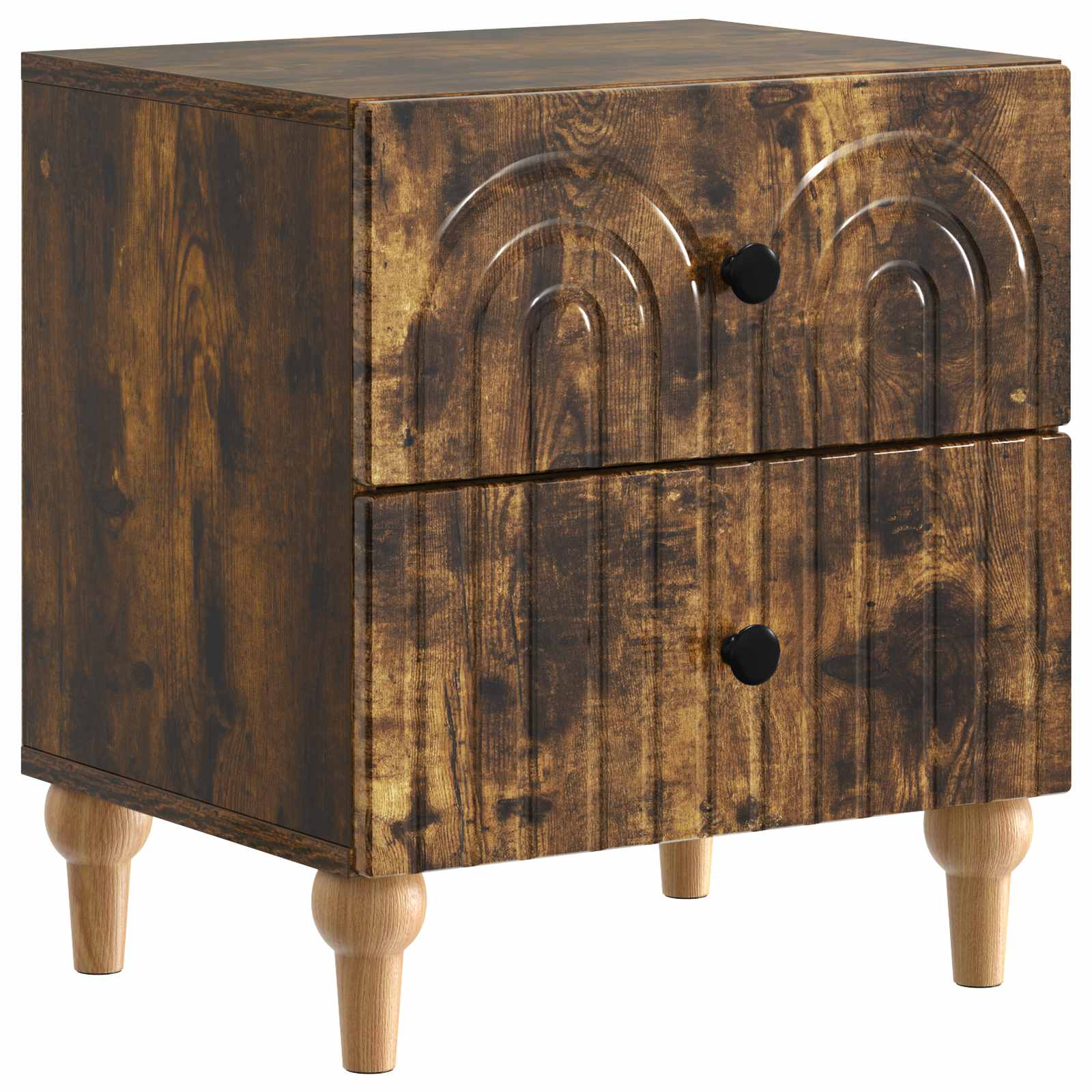 vidaXL Bedside Cabinet Smoked Oak 43 x 34.5 x 48 cm Engineered Wood 2