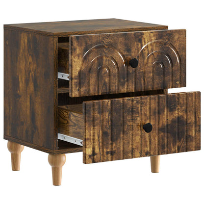 vidaXL Bedside Cabinet Smoked Oak 43 x 34.5 x 48 cm Engineered Wood 4