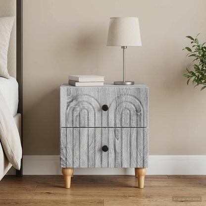 vidaXL Bedside Cabinet Grey Sonoma 43 x 34.5 x 48 cm Engineered Wood 1