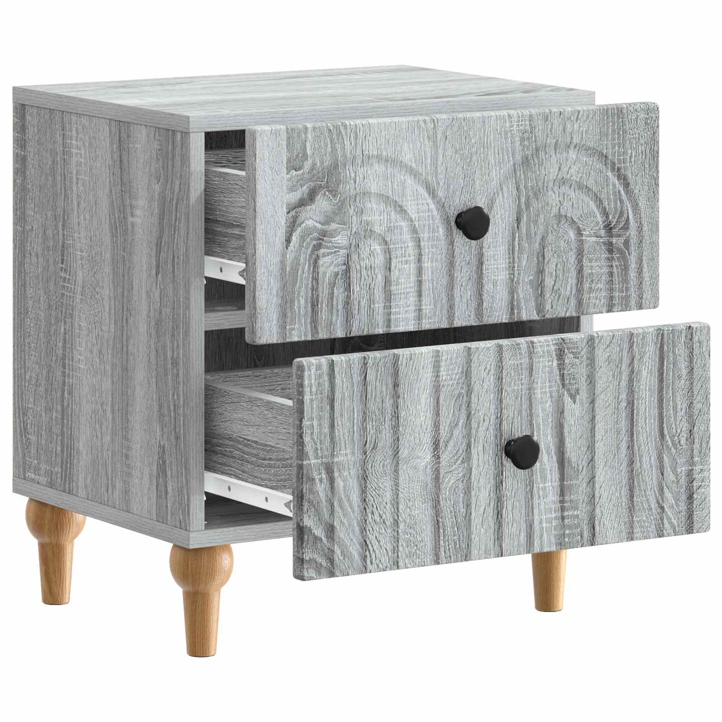 vidaXL Bedside Cabinet Grey Sonoma 43 x 34.5 x 48 cm Engineered Wood 4