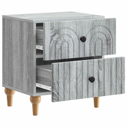 vidaXL Bedside Cabinet Grey Sonoma 43 x 34.5 x 48 cm Engineered Wood 4