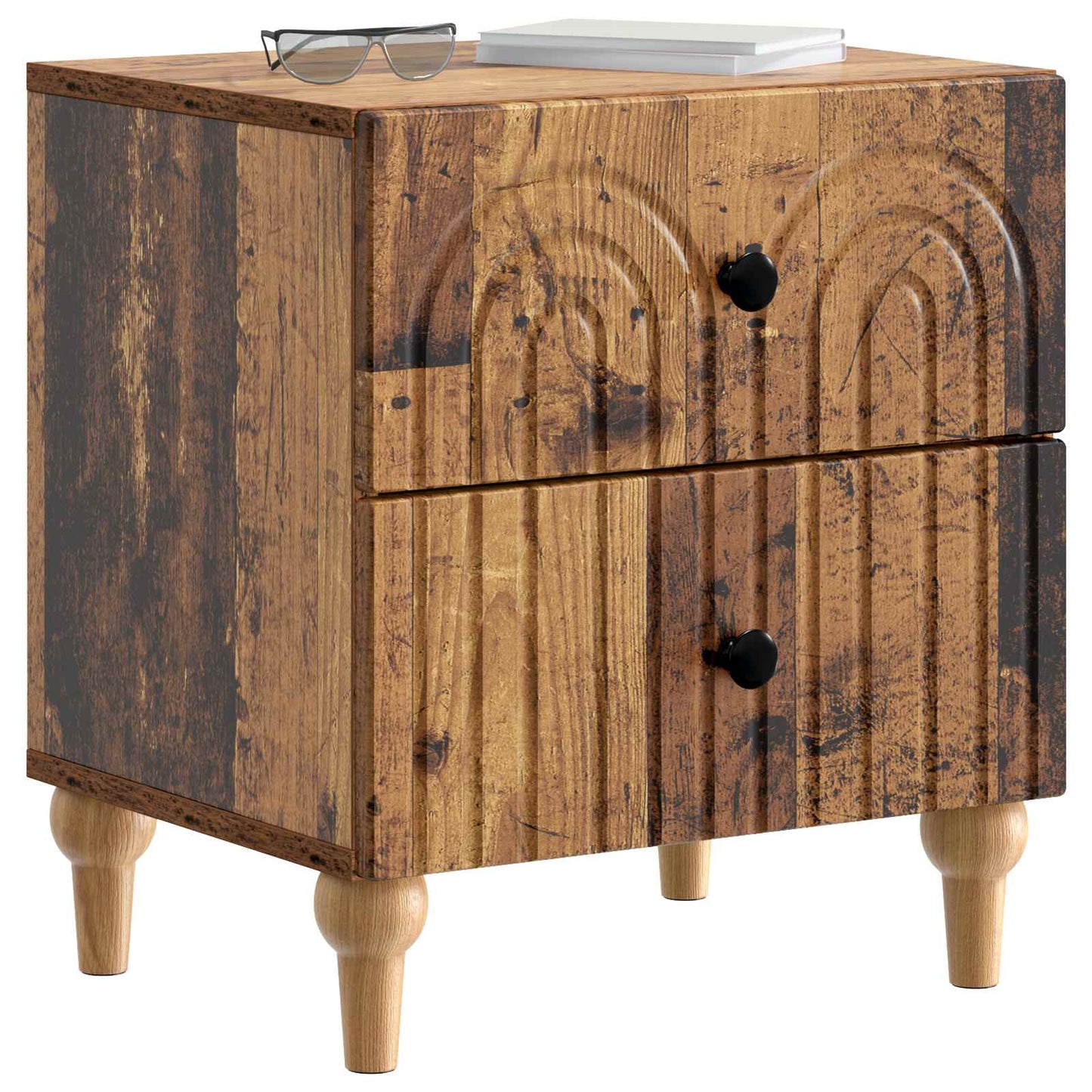vidaXL Bedside Cabinet Old Wood 43 x 34.5 x 48 cm Engineered Wood 3