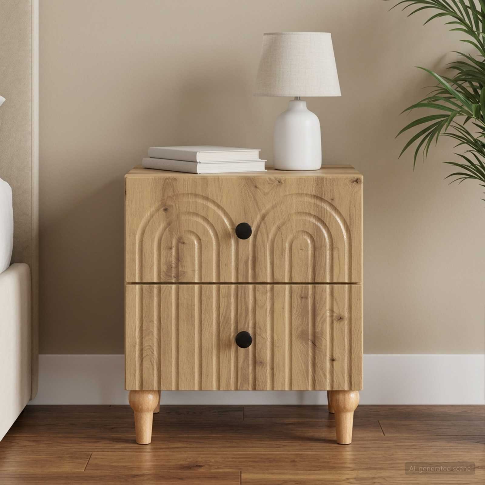 vidaXL Bedside Cabinet Artisan Oak 43 x 34.5 x 48 cm Engineered Wood 1
