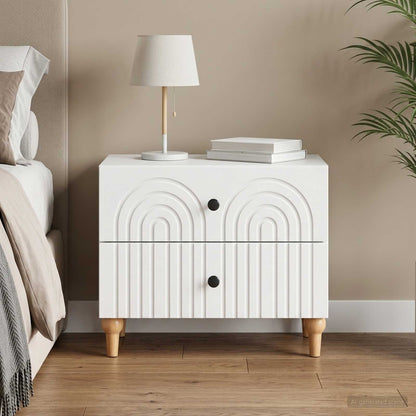vidaXL Bedside Cabinet White 62 x 34.5 x 48 cm Engineered Wood 1