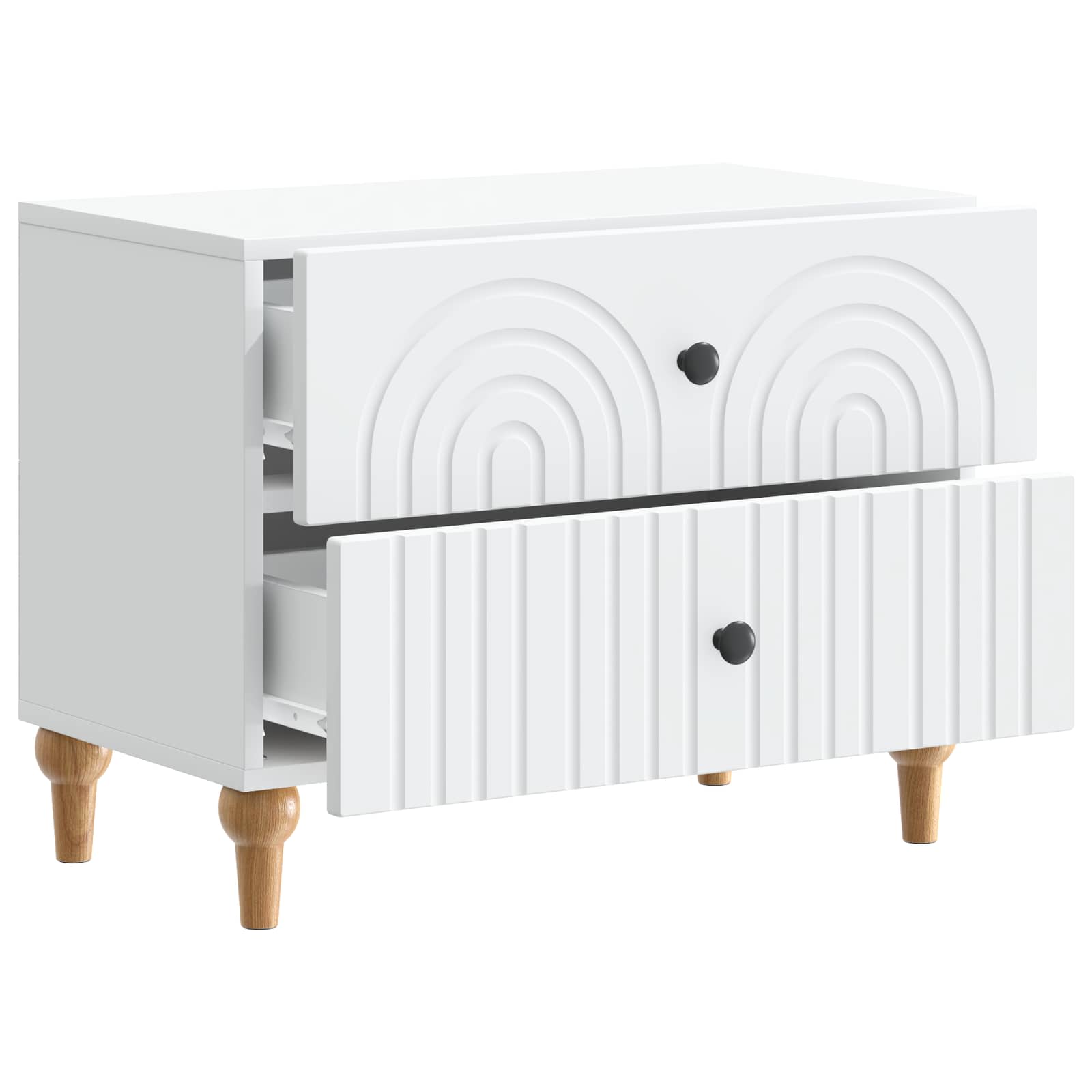 vidaXL Bedside Cabinet White 62 x 34.5 x 48 cm Engineered Wood 4