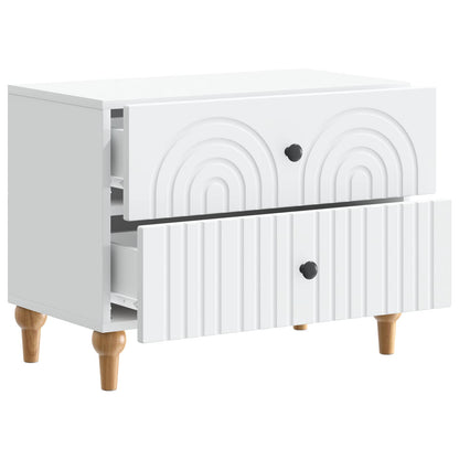 vidaXL Bedside Cabinet White 62 x 34.5 x 48 cm Engineered Wood 4