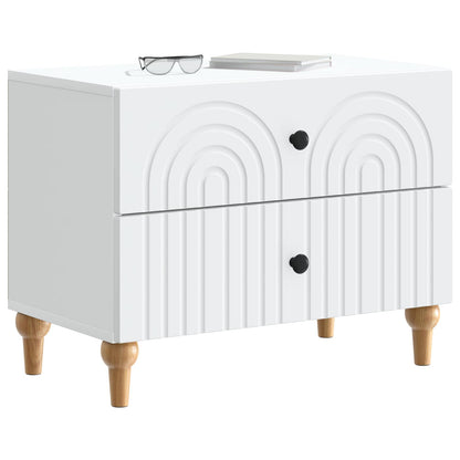 vidaXL Bedside Cabinet White 62 x 34.5 x 48 cm Engineered Wood 3