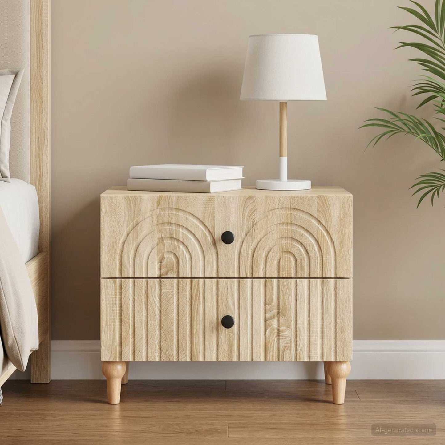 vidaXL Bedside Cabinet Sonoma Oak 62 x 34.5 x 48 cm Engineered Wood 1