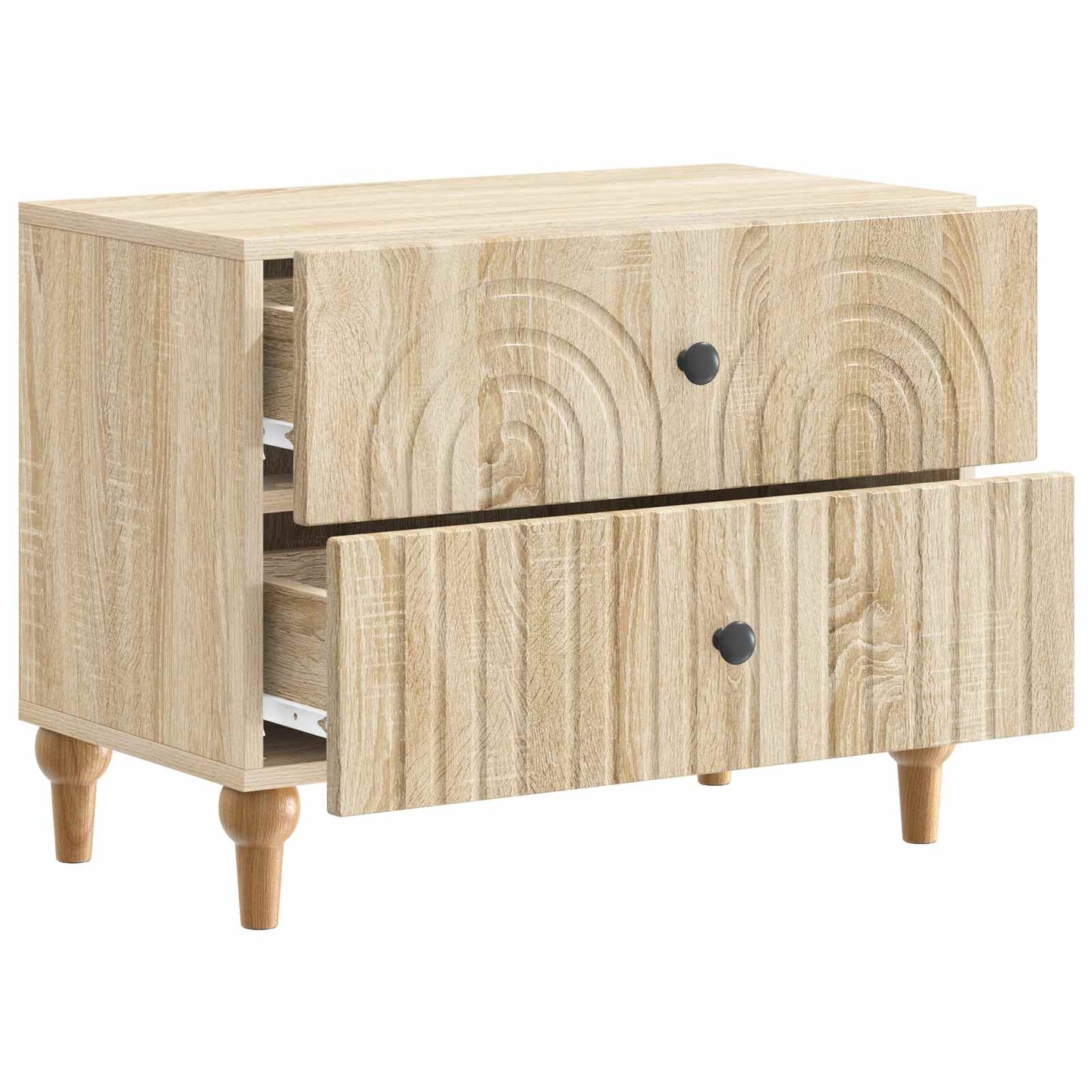 vidaXL Bedside Cabinet Sonoma Oak 62 x 34.5 x 48 cm Engineered Wood 4