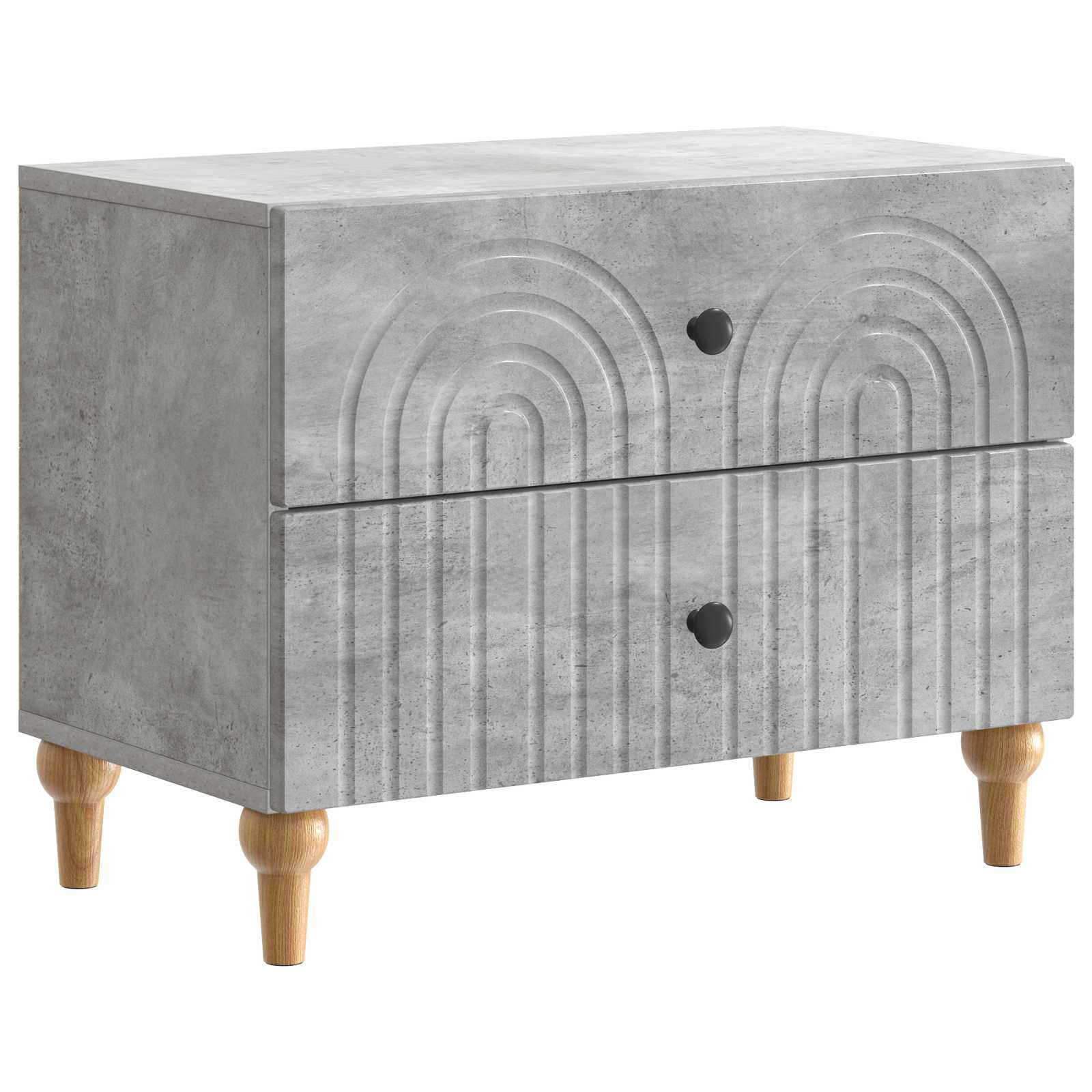 vidaXL Bedside Cabinet Concrete Grey 62 x 34.5 x 48 cm Engineered Wood 2