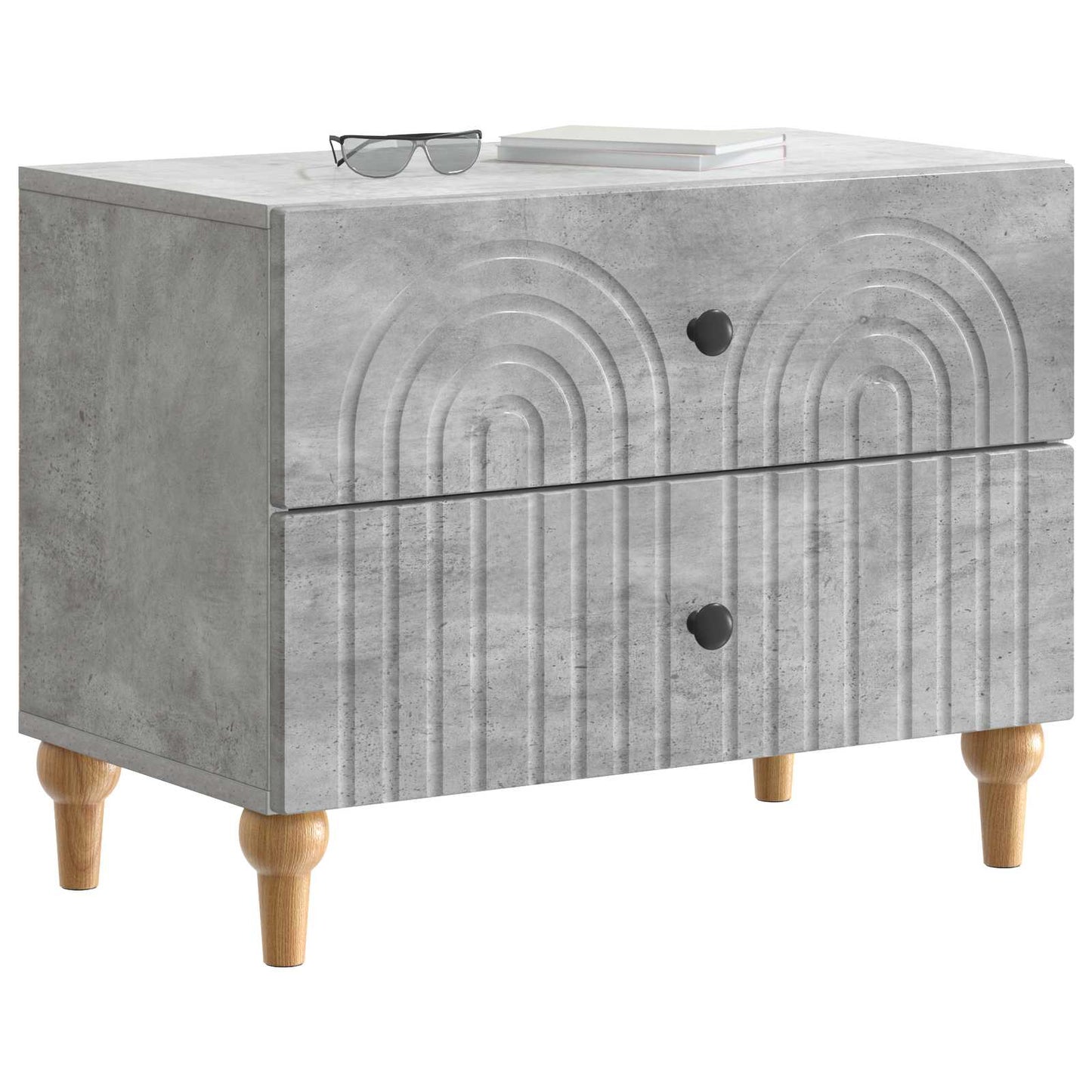 vidaXL Bedside Cabinet Concrete Grey 62 x 34.5 x 48 cm Engineered Wood 3