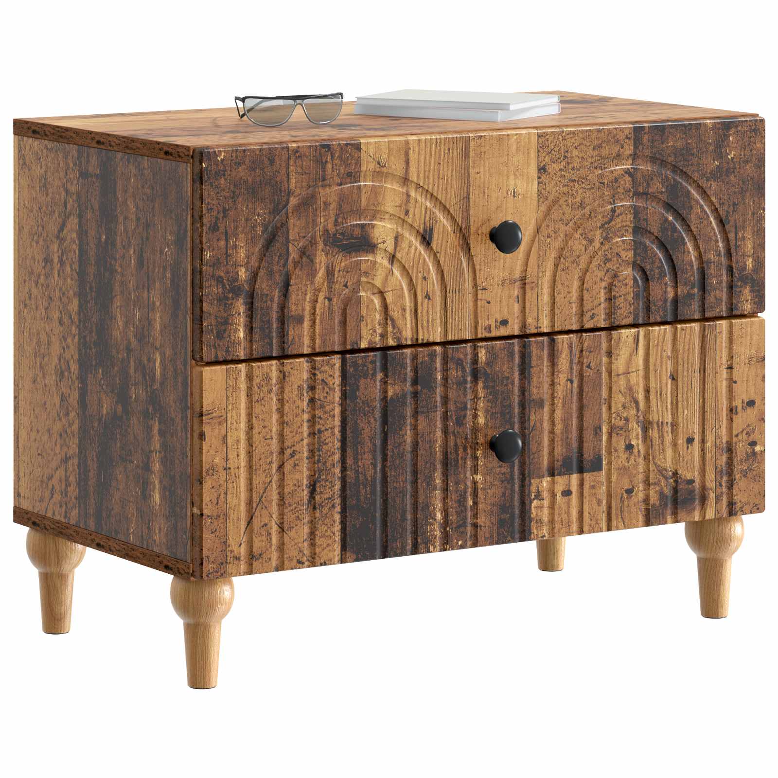 vidaXL Bedside Cabinet Old Wood 62 x 34.5 x 48 cm Engineered Wood 3