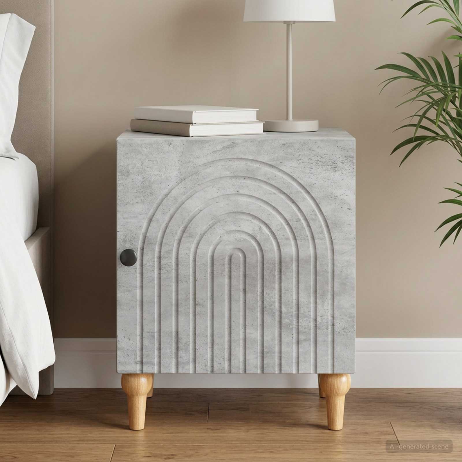 vidaXL Bedside Cabinet Concrete Grey 43 x 34.5 x 50 cm Engineered Wood 1