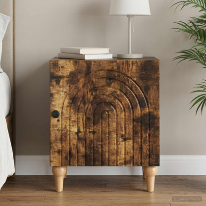 vidaXL Bedside Cabinet Smoked Oak 43 x 34.5 x 50 cm Engineered Wood 1