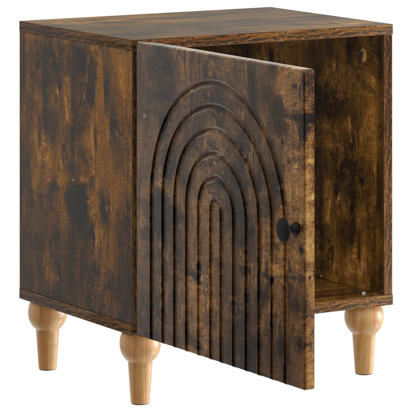 vidaXL Bedside Cabinet Smoked Oak 43 x 34.5 x 50 cm Engineered Wood 4