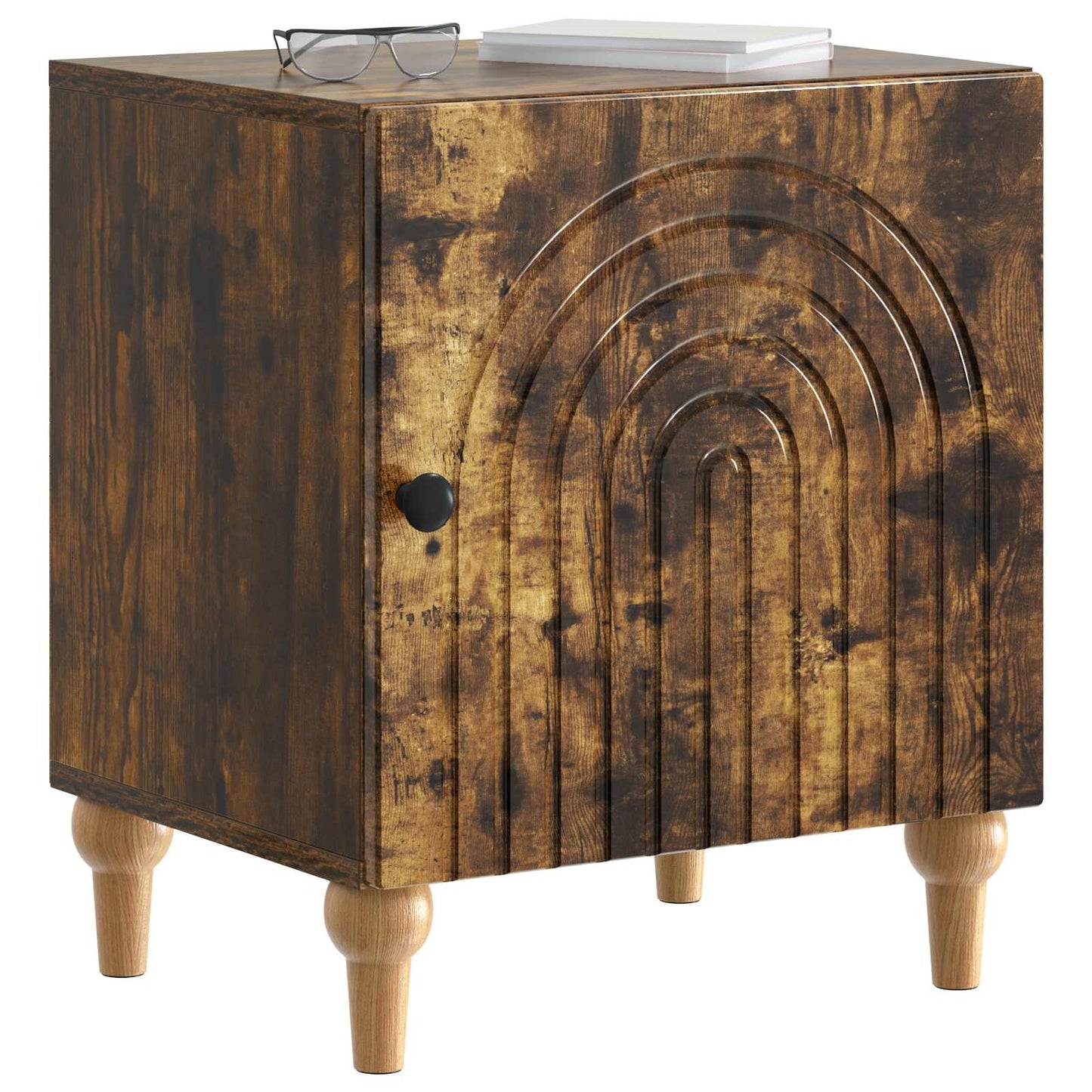 vidaXL Bedside Cabinet Smoked Oak 43 x 34.5 x 50 cm Engineered Wood 3