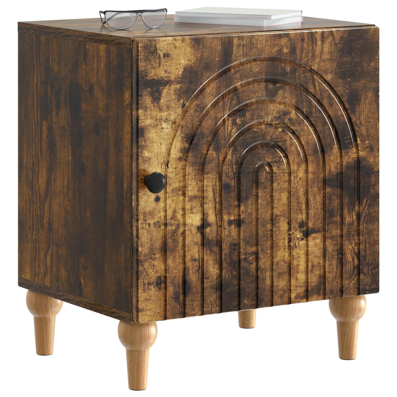 vidaXL Bedside Cabinet Smoked Oak 43 x 34.5 x 50 cm Engineered Wood 3