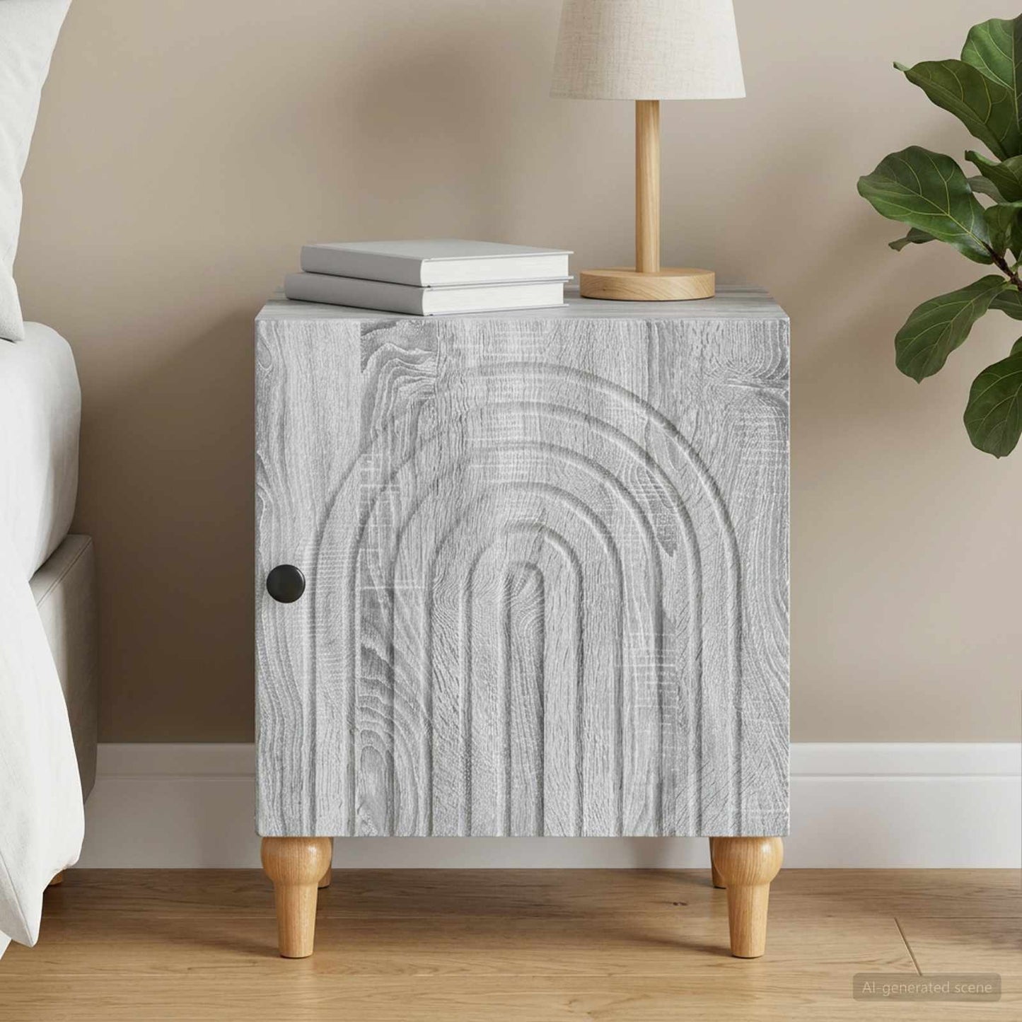 vidaXL Bedside Cabinet Grey Sonoma 43 x 34.5 x 50 cm Engineered Wood 1