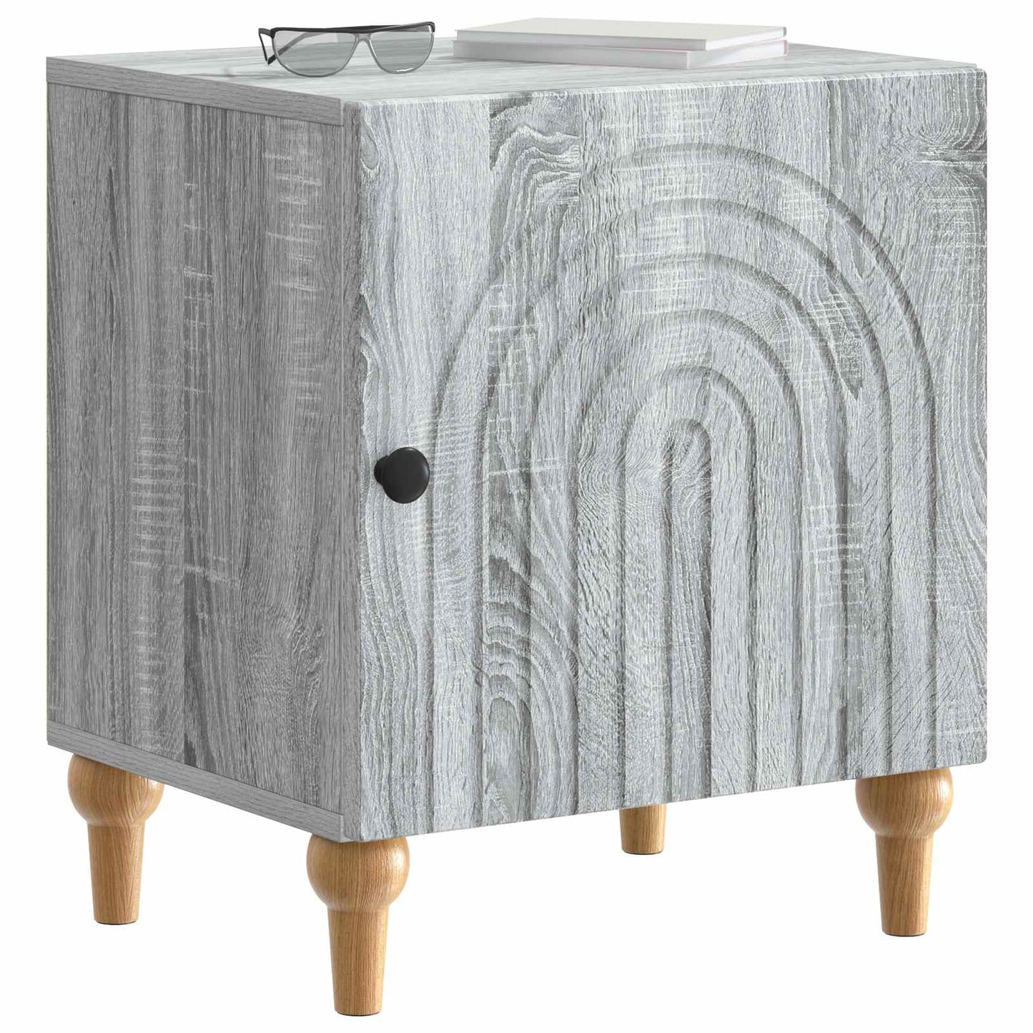 vidaXL Bedside Cabinet Grey Sonoma 43 x 34.5 x 50 cm Engineered Wood 3