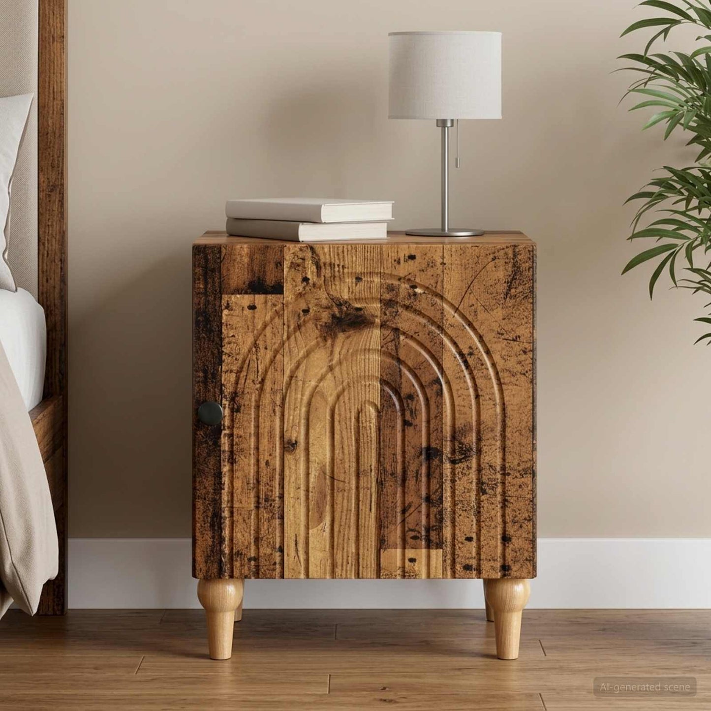 vidaXL Bedside Cabinet Old Wood 43 x 34.5 x 50 cm Engineered Wood 1